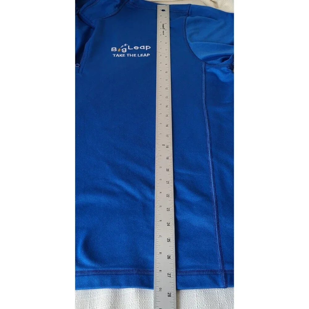 The North Face Mens XL 1/4 Zip Pullover Blue Big Leap Performance Fleece Logo